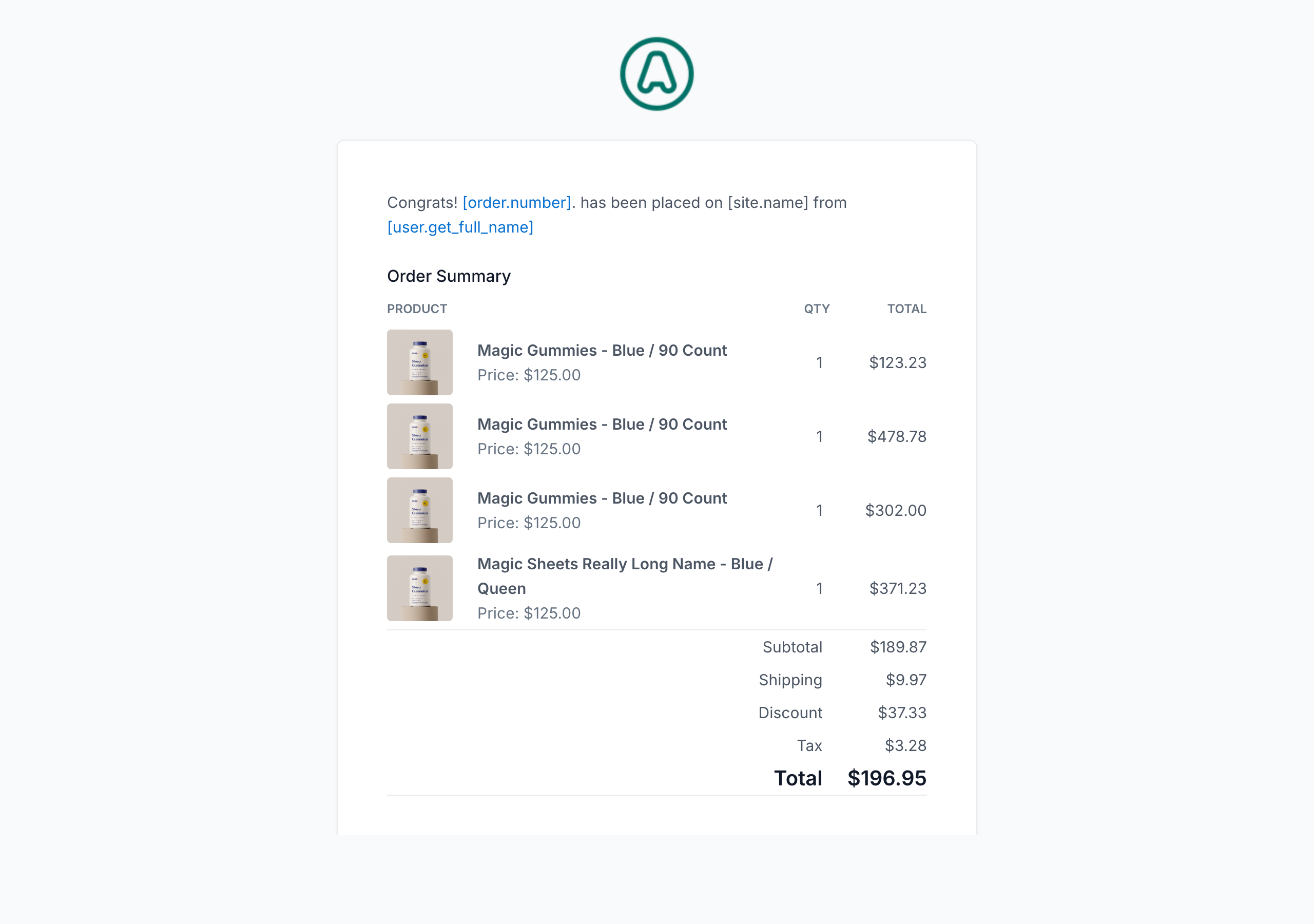Admin order notification email: NEXT logo, new order alert headline, customer name, order summary with items and totals, shipping address, and link to view order in dashboard.